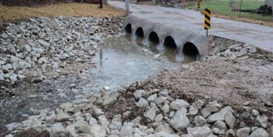 low water crossing engineered for oil and gas site in Tyler Co, WV