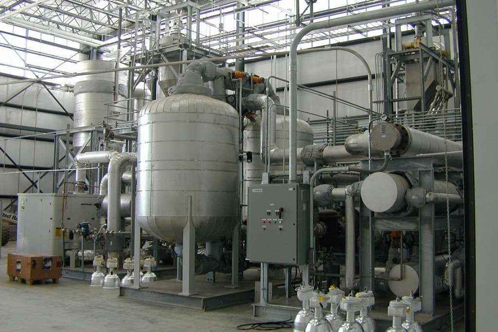 Plant engineered for industrial resin drying process