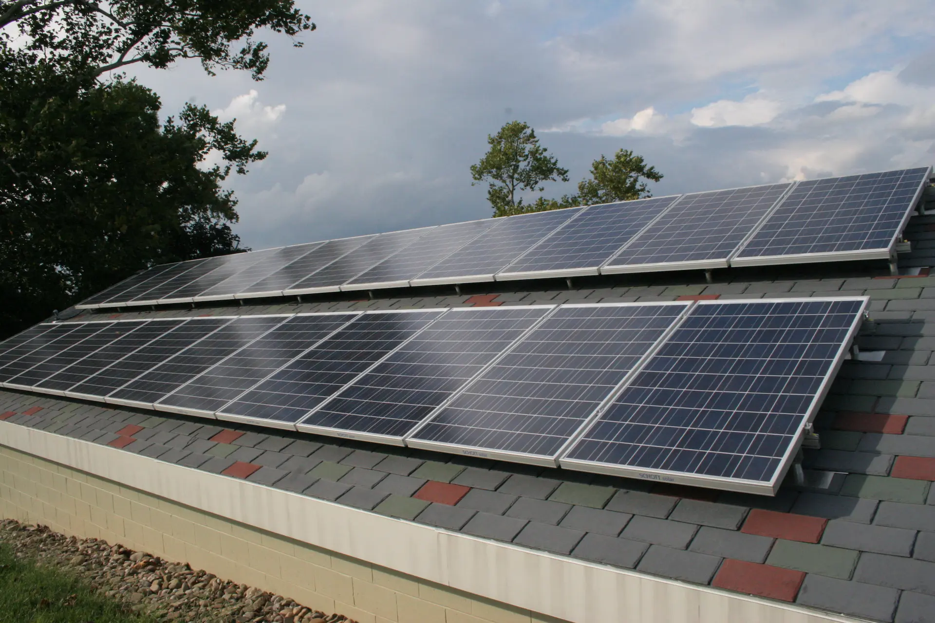 Additional solar panels located on the garage roof