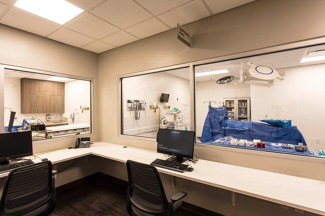 Patient simulator and training room at the Center for Learning and Research.