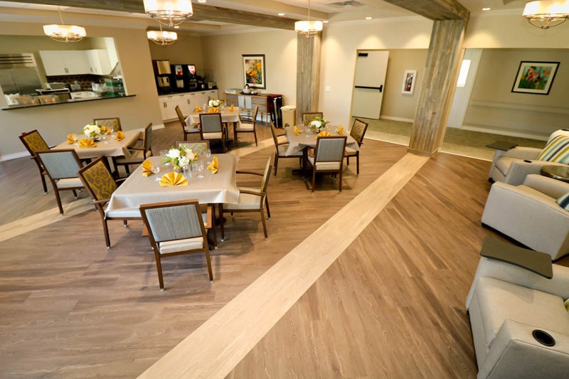 Eastbrook Nursing Home dining area with tables and chairs