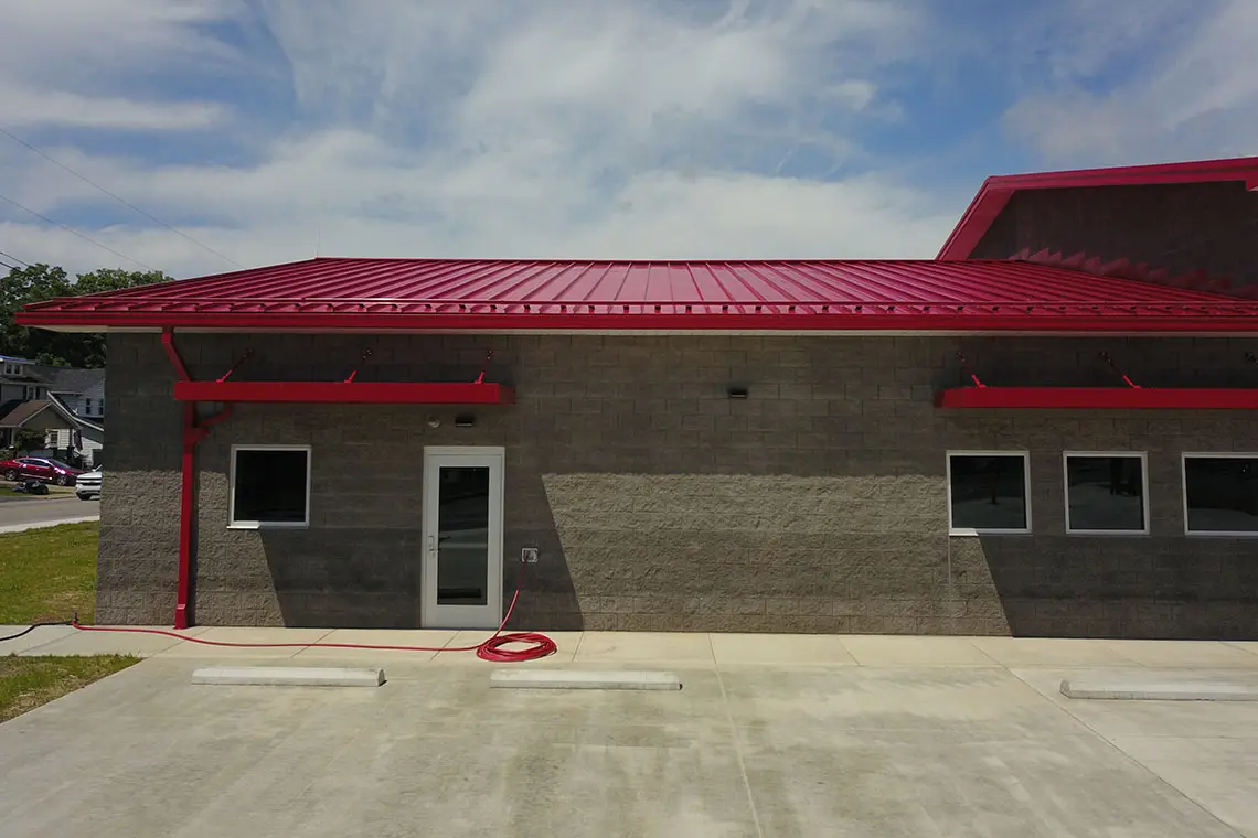 Front view of the Emerson Avenue fire station in Parkersburg, WV.