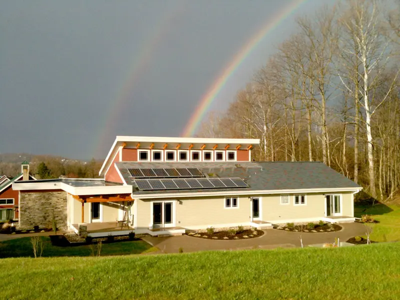 Double rainbow over the LEED home