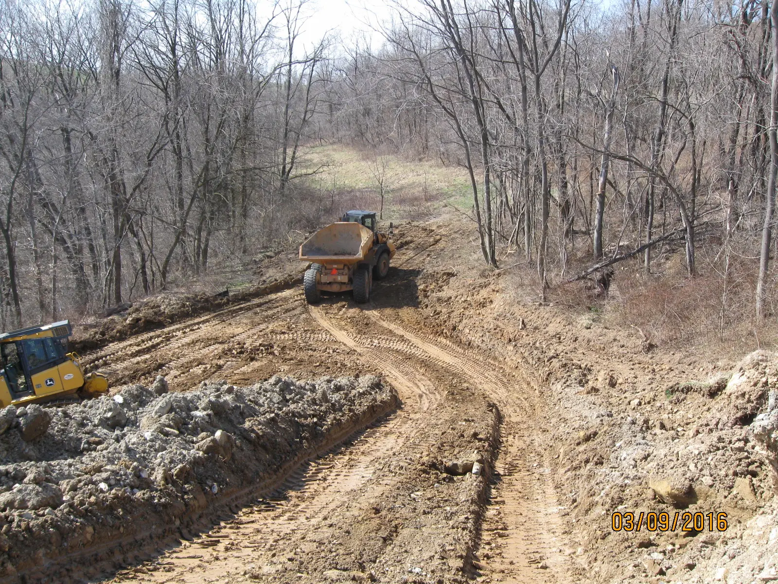 Site work to repair slip area.