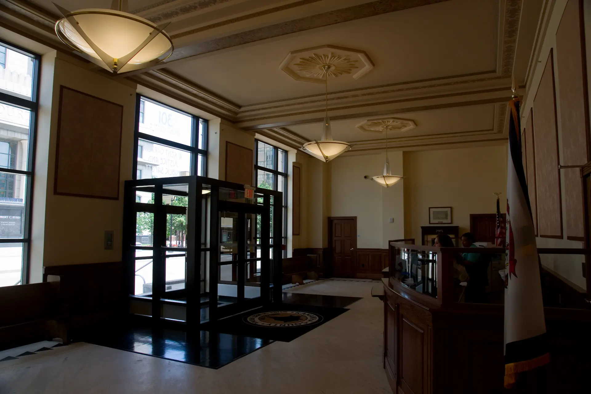 Renovated main entrance of the Kanawha County Sheriff's office.