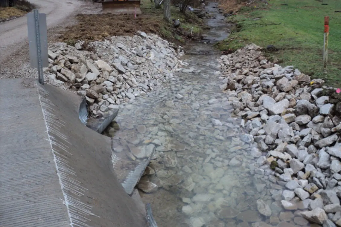 Downstream view of the finished crossing.