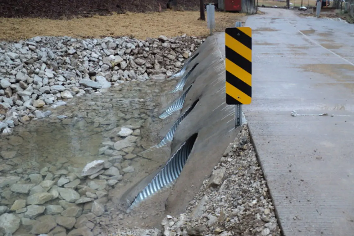 Upstream view of the finished crossing.