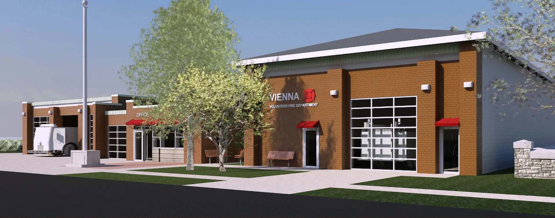 Rendering of the new Vienna Volunteer Fire Department station.