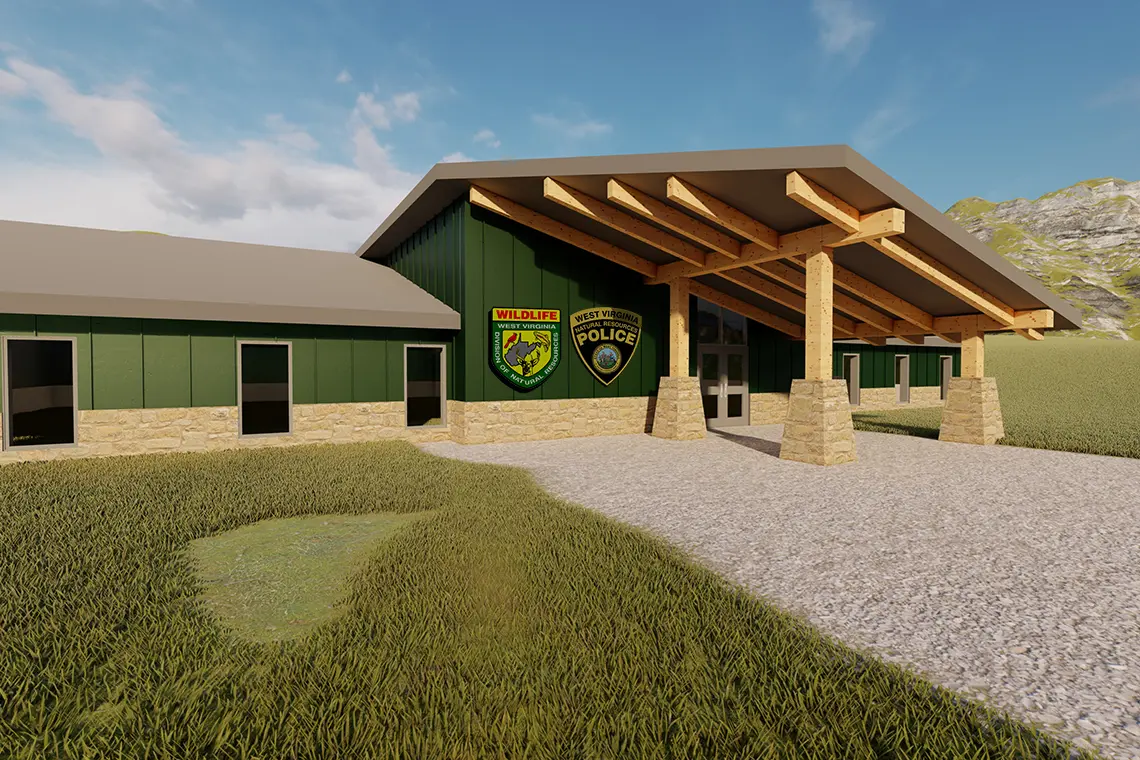 Final render of the new WVDNR District 6 offices.