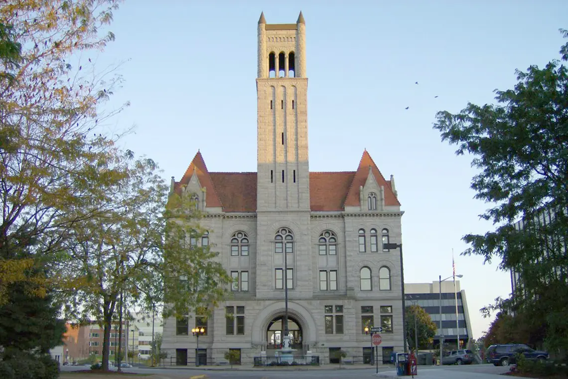 The Wood County Court House in Parkersburg, West Virginia.