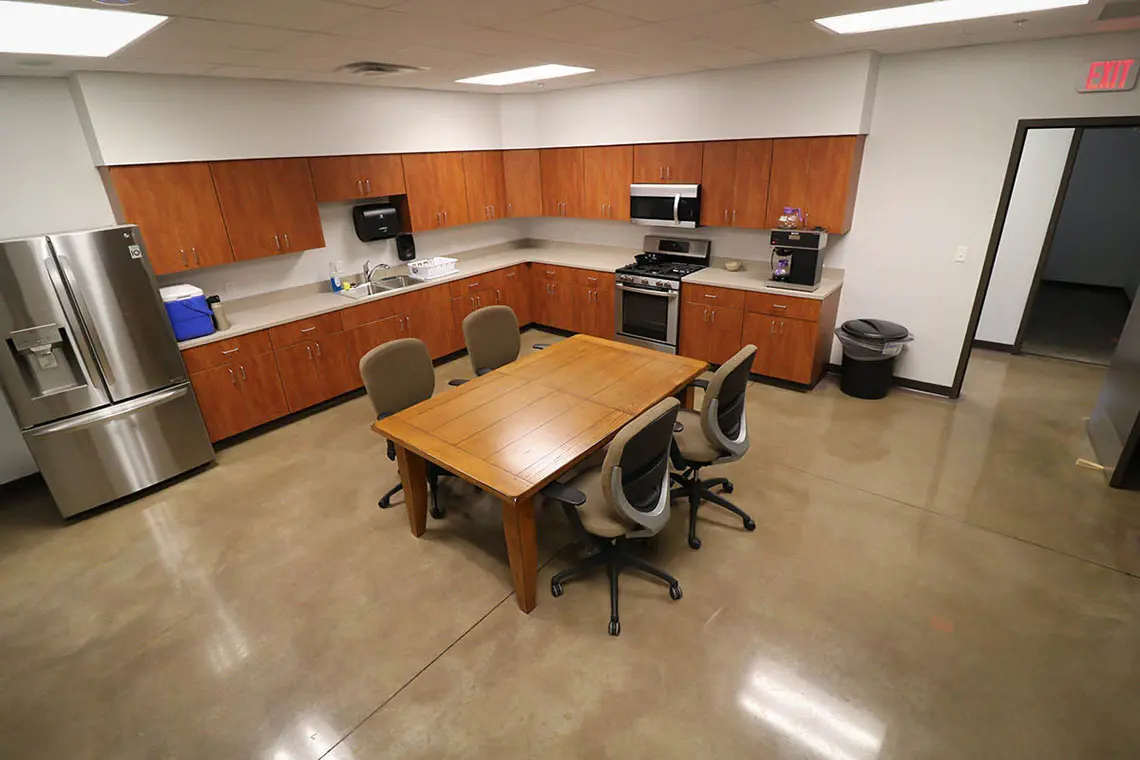 Kitchen area of the new fire station.