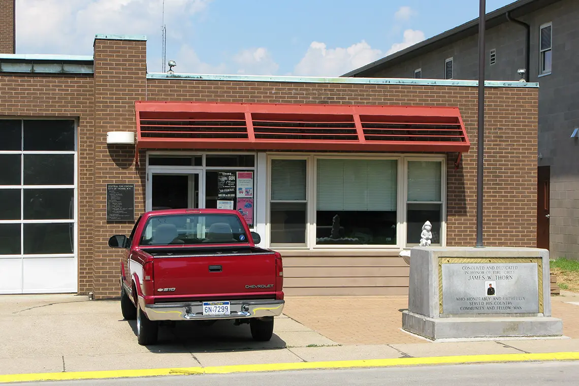 Offices of the completed Vienna Volunteer Fire Department station.