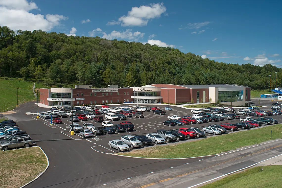 Exterior view of the Waco Center and the surrounding area