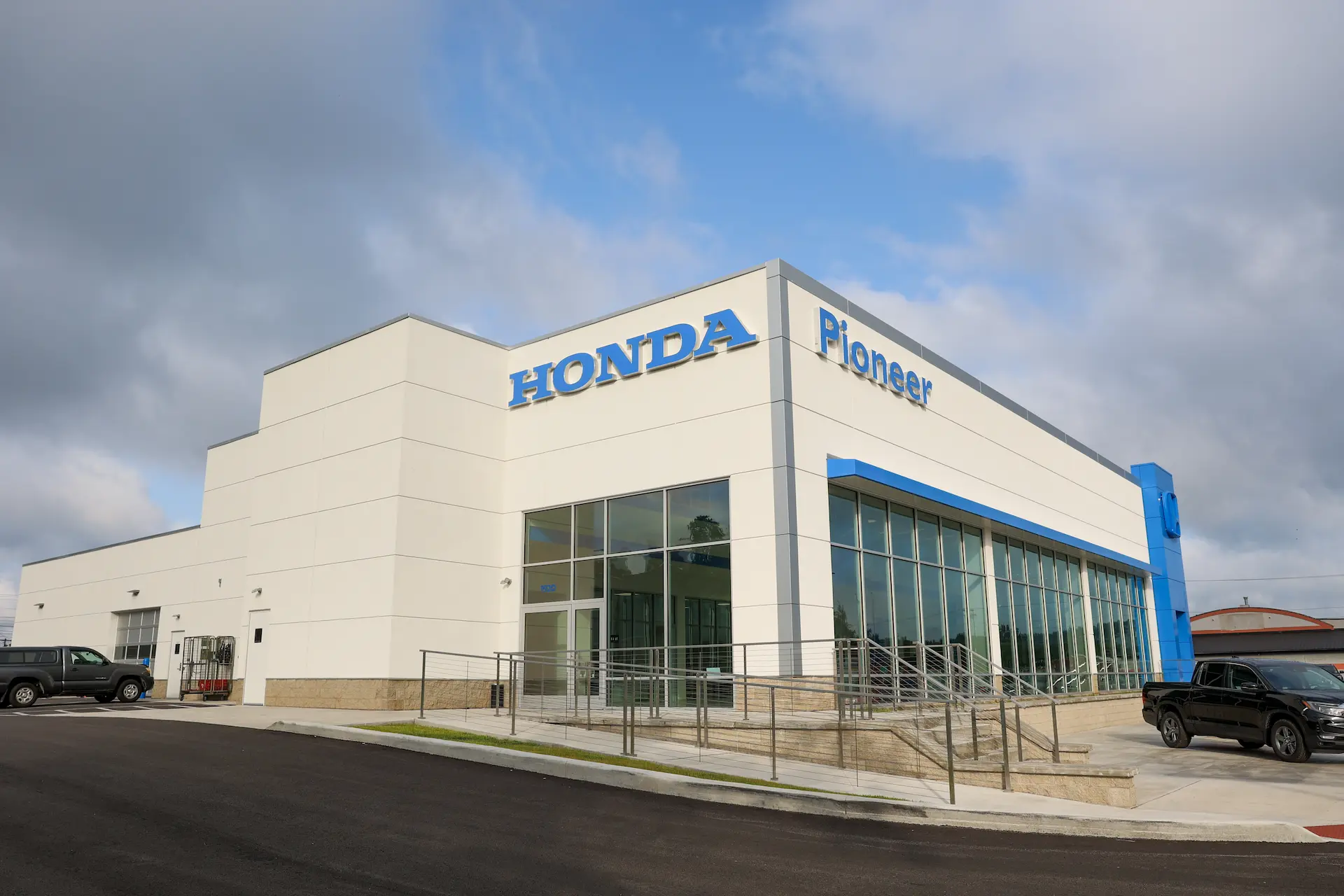 Showroom exterior of the new Honda dealership in Parkersburg, West Virginia.