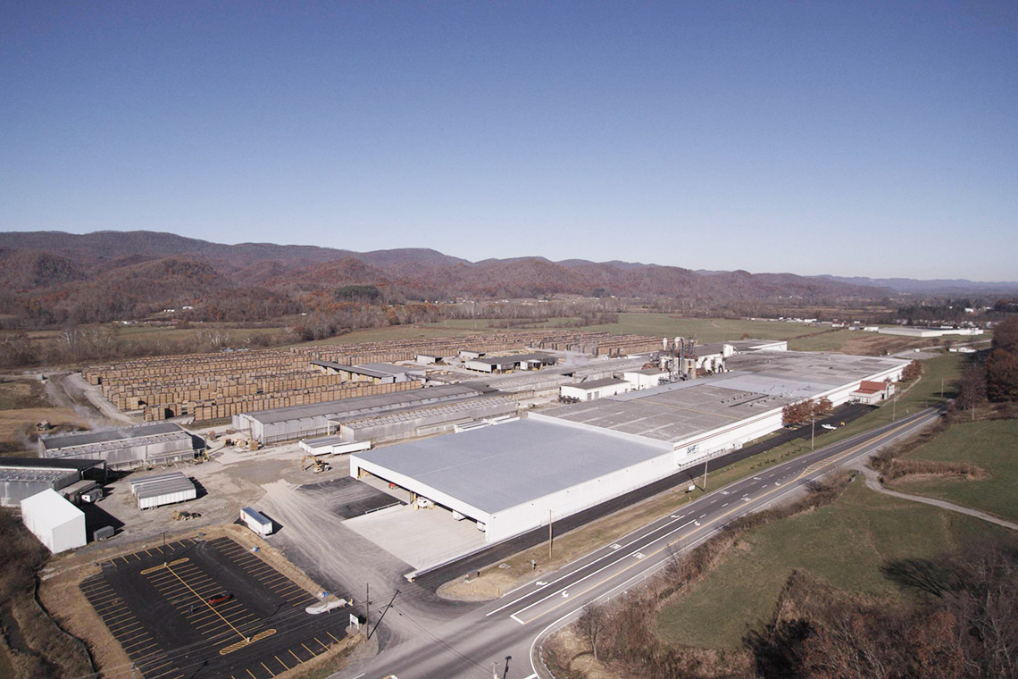 Aerial view of the completed AHF plant expansion in Randolph County, West Virginia.