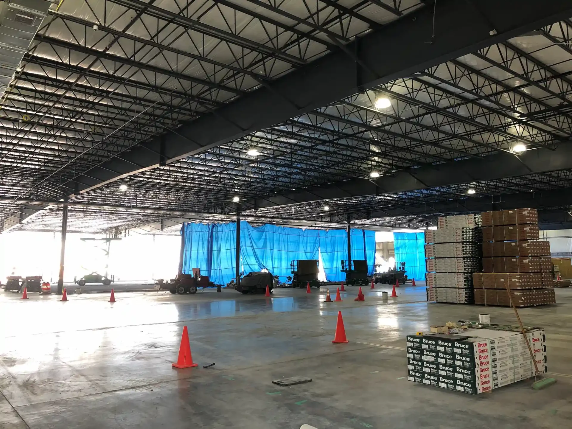 Interior view of the new loading bays and staging area for the AHF plant expansion in Randolph County, West Virginia.