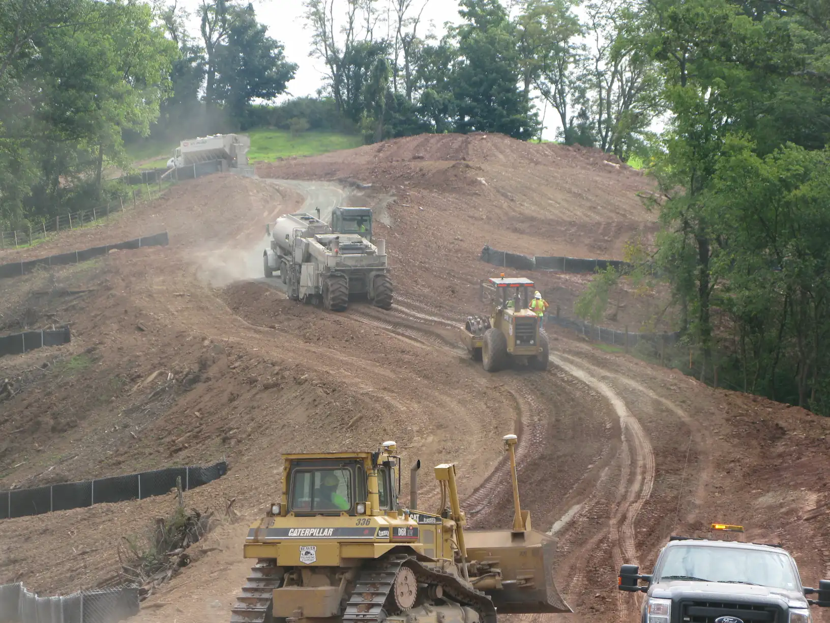 Civil engineering on a new well pad installation.