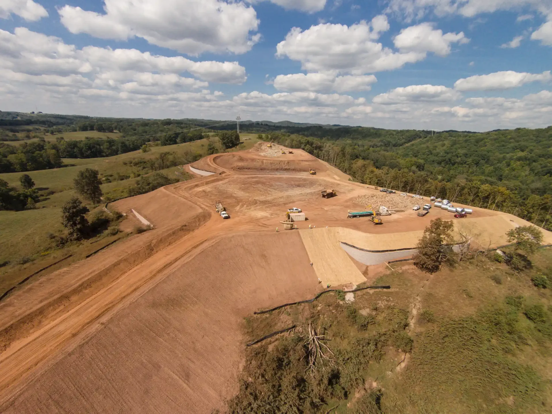 Site development of a new well pad in West Virginia.