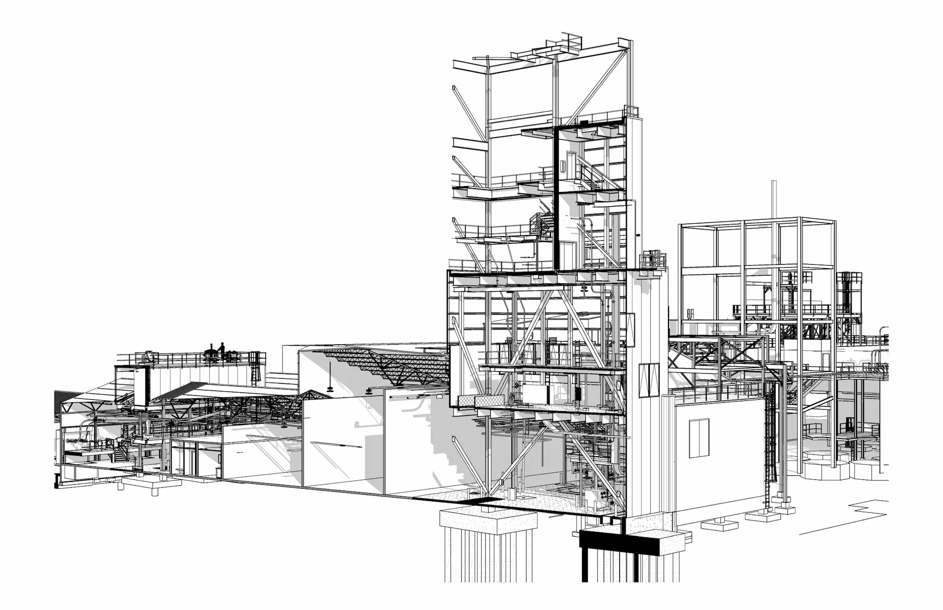 Design cutaway of new addition